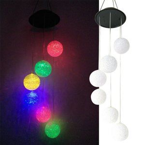 Solar Color Changing LED Ball Wind Chimes